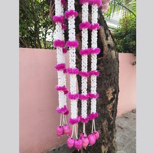 Cadena de brotes de loto para guirnalda decorativa de Mogra India hermosa guirnaldas de jazmín blanco y Loto rosa para decoración de fiesta de boda - Product Image 3