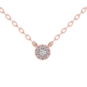 Colgante de Diamantes Redondos con Corte Brillante de 0.10 Ct, Claridad F-G VS+, Diamante Cultivado en Laboratorio en Platino, para Uso Diario, Regalo - Product Image 2