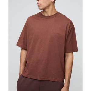 Camiseta de verano para hombre 100% algodón con cuello redondo de alta calidad transpirable antiarrugas ropa informal de manga corta - Product Image 1