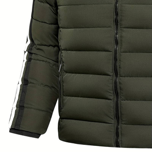 Veste matelassée épaisse à fermeture éclair imprimée sur mesure par le fabricant en gros coupe-vent enduite tendance de grande taille - Product Image 6