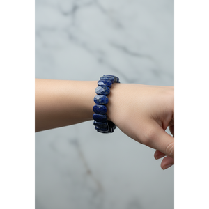 Pulsera de Piedra Natural de Lapislázuli con Corte Ancho - Product Image 6