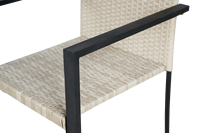 Chaise de jardin en rotin PE simple BeNK avec structure en acier, chaise minimaliste en osier pour patio extérieur, cour, parc, villa, hôtel