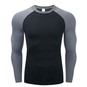 PUFFIN SPORTS Rashguard à manches longues imprimé par transfert thermique pour homme, léger, respirant, polyester/nylon, séchage rapide, coupe ajustée, protection UV - Product Image 1