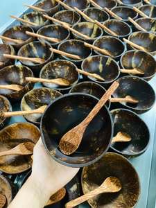 Cuencos de coco grabados hechos a mano ecológicos, Natural cuenco de cáscara de coco de bambú, venta al por mayor, Exportación de fábrica de Vietnam - Product Image 6