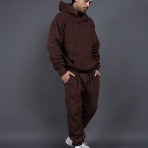 Ensemble de pantalons de survêtement à capuche en coton de haute qualité unisexe Tenue de jogging pour hommes avec capuche et cordon de serrage pour l'hiver - Product Image 2