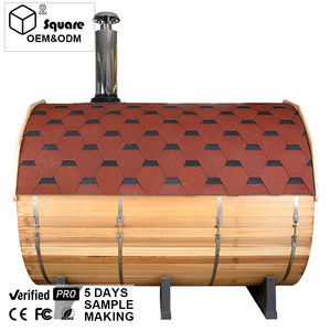 4-8 شخص أحمر الأرز برميل غرفة ساونا التصميم الحديث استخدام المنزل في الهواء الطلق موقد خشبي الشوكران عرض بانورامي مستوى الراحة التالي - Product Image 3