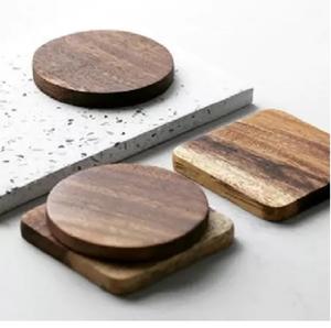 Acacia Wood Joined <b>Coaster</b> <b>Sets</b> American Style Best Selling Resin Wood <b>Coaster</b> Table Top Accessories Low Price <b>Coasters</b> - Product Image 2
