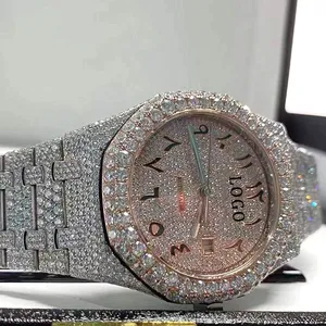 Reloj Mecánico de Diamantes Moissanite Personalizado de Alta Calidad para Hombre, Estilo Hip Hop, Lujoso y con Incrustaciones - Product Image 3