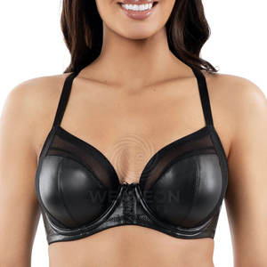 Soutien-gorge en dentelle tissée en cuir pour femmes, respirant, ajustable, style sexy, sans armatures, soutien pour les soirées en boîte de nuit, les festivals, le streetwear - Product Image 1