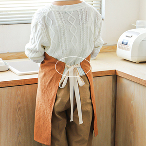 Tablier en lin et coton de style japonais Vente en gros Restaurant Tablier bleu pour enfants Tabliers en lin et coton pour enfants et adultes - Product Image 2