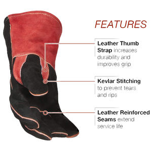 2025, venta al por mayor, guantes de seguridad de uso diario para construcción de alta resistencia, guantes de soldadura de cuero de doble Palma con protección para las manos - Product Image 4