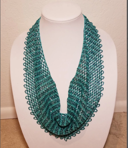 Beautifully Handmade Stripe Beaded Netted <b>Scarf</b> Pattern High Quality Unique Western Beaded <b>Scarf</b> Necklace, Fringe Beaded Bandana - Product Image 2