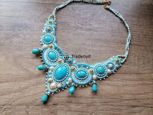 Collar de Cadena con Eslabones y Bordado Elegante Tradebyd, Joyería de Diseño, Accesorio de Moda Hecho a Mano para Unisex, Aniversario - Product Image 5