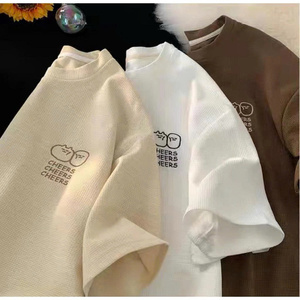 CHEERS T-shirt brodé formel unisexe-coupe ample demi-manches séchage rapide matériau nid d'abeille écologique pour hommes et femmes - Product Image 3