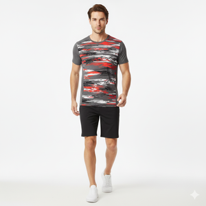Camiseta de Cuello Redondo para Hombre, Uso Diario Básico, Mezcla de Algodón Suave y Ligera, Manga Corta, Cómoda, Estilo de Moda Masculina con Estampado Personalizado - Product Image 6