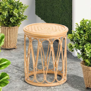 Mesa de ratán compacta con textura artesanal natural para entradas, esquinas, ajustes acogedores o uso en el parque - Product Image 2
