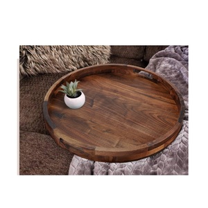 Bandeja de servicio de madera rústica con asas para utensilios de cocina y restaurantes superventas - Product Image 5