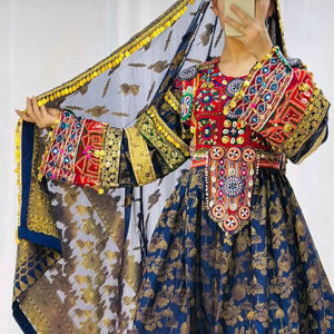 Hecho a mano tradicional afgano Vintage Pashtun hecho a mano Pashtun Kuchi vestido de fiesta boda Perahan Tunban vestido Tribal - Product Image 1