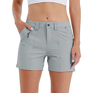 Shorts de plage taille haute pour femmes Séchage rapide Respirant Écologique 100% coton pour la natation estivale En couleur unie - Product Image 1