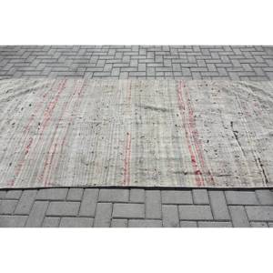 Alfombra turca blanca Vintage de 4,2x10,8 pies, clásica, de área grande, de lana, de látex, Rectangular, de retazos, diseño abstracto para pasillo - Product Image 3