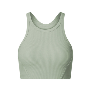 Logo High Round Neck Racerback Yoga <b>Vest</b> Backless Fitness Yoga <b>Bra</b> Ribbed Sports <b>Bra</b> for Women 2026 - Product Image 5