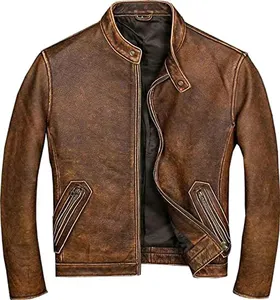 प्रीमियम गुणवत्ता मोटरबाइक फैशन जैकेट असली लेदर जैकेट अनुकूलित रंग शैली कढ़ाई डिजिटल मुद्रण