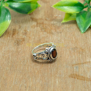 แหวนโกเมนสีแดงคุณภาพสูง แหวนเงินแท้ 925 แหวนดีไซน์แฮนด์เมด แหวนพลอย แหวนเครื่องประดับโกเมน ของขวัญคริสต์มาส - Product Image 6