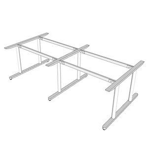 Modern Minimalist 4-seater Oval <b>Office</b>/Dining <b>Table</b> with Metal Legs-TIO HCTO008 - Product Image 1