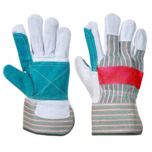 Guantes DE SEGURIDAD DE CUERO dividido de piel de vaca reforzada Guantes de trabajo de protección de manos de construcción resistentes al calor resistentes a chispas - Product Image 1