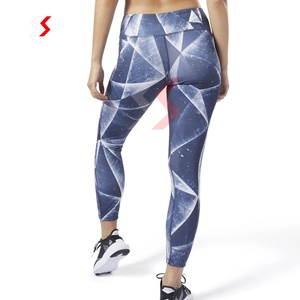 Women's XL Size Lightweight <b>Polyester</b>/Spandex Sublimated Yoga <b>Leggings</b> with Customized Logo High Elastic Waist for Women - Product Image 4
