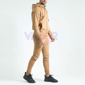 ชุดวอร์มผ้าฝ้าย100% สำหรับผู้ชายชุดวอร์มมีฮู้ดแบบมีซิปสำหรับใส่กลางแจ้งไซส์พิเศษโลโก้ตามสั่ง - Product Image 1