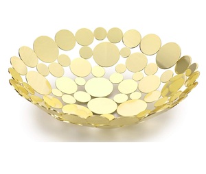 Vantage Panier de rangement moderne pour fruits, avec revêtement en poudre dorée, pour la décoration de la maison et la cuisine, utilisation pour les fêtes - Product Image 1