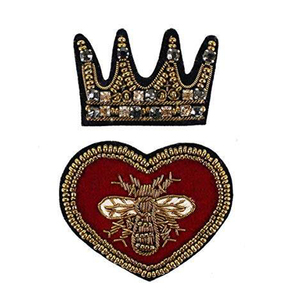 Customized Size Hand Embroidered Bullion Blazer Badge Wholesale Bullion Wire Golden Customized Hand Embroidery Badges - Product Image 5