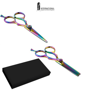 Tijeras de Peluquería Profesionales de Acero Inoxidable F.J.INTERNATIONAL FJI-SC-527, Tijeras de Maquillaje con Filo Afilado y Punta Roma - Product Image 1