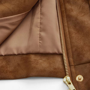 เสื้อแจ็คเก็ตมอเตอร์ไซค์ผู้ชายแบบปกติ ปี 2026 สีน้ำตาล แบบซิป มีปก เสื้อคลุมตัวนอก มีกระเป๋า สไตล์สตรีทแวร์ ระบายอากาศได้ดี ผลิตจากผ้าฝ้ายแท้ - Product Image 2