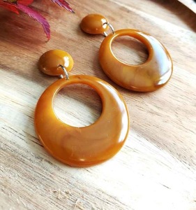 Pendientes de Resina Bordados a Mano, Joyería de Moda de Acero Inoxidable para Mujeres y Niñas, Estilo Clásico para Bodas, Alta Calidad - Product Image 3