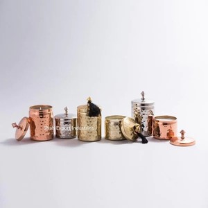 Support votif martelé noir en métal élégant pour la décoration de festival à la maison et les cadeaux Votive de luxe rempli de cire avec couvercle - Product Image 5