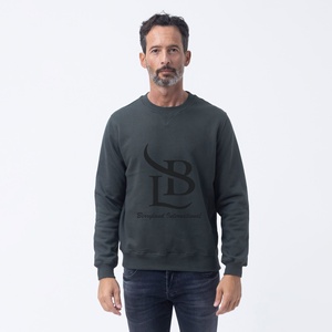 100% algodón personalizado de alta calidad regular serigrafía sudaderas manga hombres cuello redondo pulóver sudadera precio al por mayor - Product Image 5