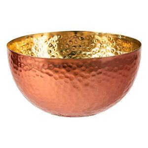 Ensemble de deux collations de couleur or rose et bol de service à soupe bol en cuivre de haute qualité fait à la main pour la décoration de mariage - Product Image 6