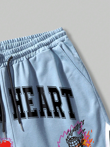 กางเกงขาสั้นโลโก้สุดเท่สำหรับผู้ชาย สตรีทแวร์สุดอินเทรนด์ ทรงลำลอง แห้งเร็ว สำหรับกิจกรรมประจำวันในฤดูร้อน - Product Image 6