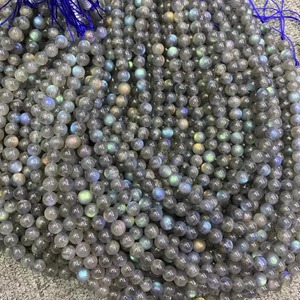 Cuentas de Labradorita Natural de Grado AAA de 10 mm, Cuentas Negras Lisas, Certificadas por Terceros, para Cuentas de Pulseras, Hilo de Cuentas Sueltas de 15.5 Pulgadas - Product Image 2