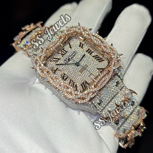 Espina mecánica de edición limitada, oro rosa, Hip Hop, cuarzo, cristal analógico, Moissanite IGI, reloj de diamante cultivado en laboratorio, proveedor verificado - Product Image 1