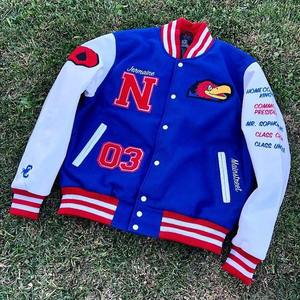 OEM Venta caliente de calidad superior Durable Chenille bordado Letterman Varsity chaqueta para los hombres College Basketball Bomber Jacket - Product Image 2