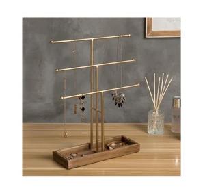 Support à bijoux en métal décoratif avec motif de branche d'arbre et d'oiseau, idéal pour exposer les boucles d'oreilles et les colliers avec élégance - Product Image 1