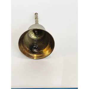 Grande cloche en laiton ronde en métal fabriquée à la main pour l'extérieur Finition antique Design durable Poignée en métal Décoration de jardin - Product Image 6