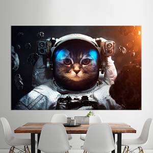 Impression sur toile : Impression abstraite de chat pour décoration murale moderne, 1P : encadrée - Product Image 1