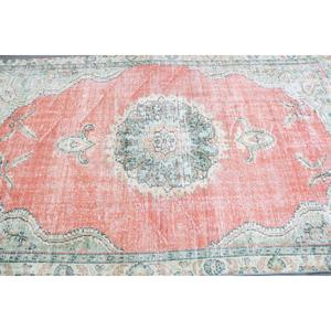 Turkish Rug, Area 4.7x8.4 ft Vintage Rug, <b>Red</b> Floral <b>Wool</b> Rug - Product Image 5