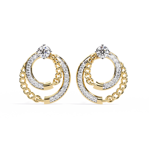 Boucles d'oreilles en or 18 carats brillantes avec diamant de laboratoire, boucles d'oreilles de qualité supérieure - Product Image 1