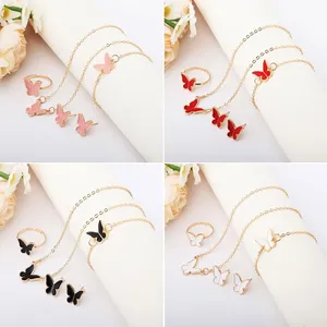 Conjunto de Joyería de Reloj de Moda de Lujo para Mujer, Anillo de Mariposa, Collar, Aretes, Reloj de Diamantes de Agua de Lujo, Conjunto de Pulsera Casual - Product Image 3