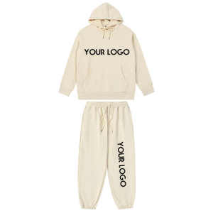 ชุดเสื้อฮู้ดกางเกงขาสั้นมีฮู้ด2ชิ้นผ้าคอตตอนโลโก้ออกแบบได้ตามต้องการชุดเสื้อวอร์มทรงโอเวอร์ไซส์สำหรับผู้ชาย - Product Image 3